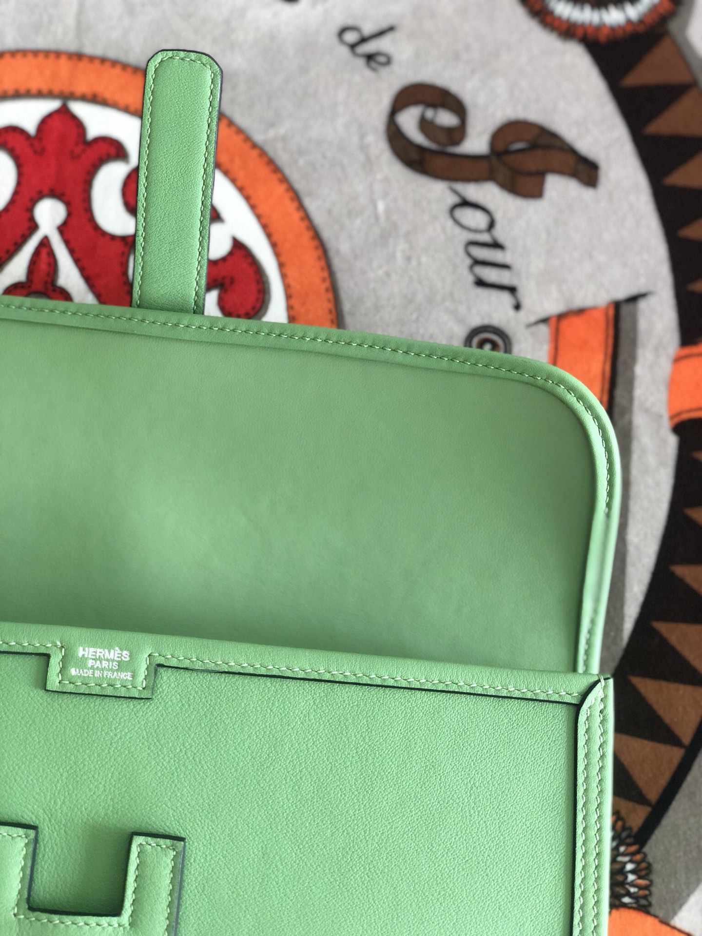 에르메스 지제 엘란29 아보카도그린 스위프트 송아지가죽 내부 양가죽